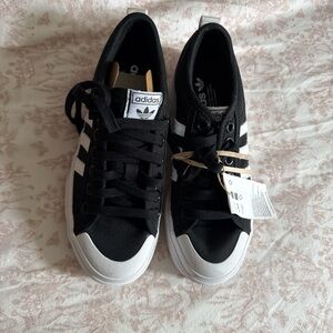 Adidas Black and Tan Interior Sneakers